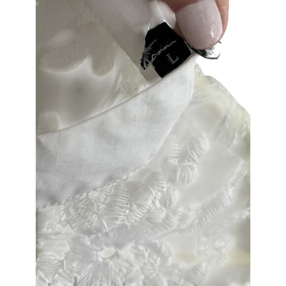 Lace Blouse Women L Sheer Pullover Butterfly Sleeve Fabric Collar Romantic Boho - Picture 3 of 7